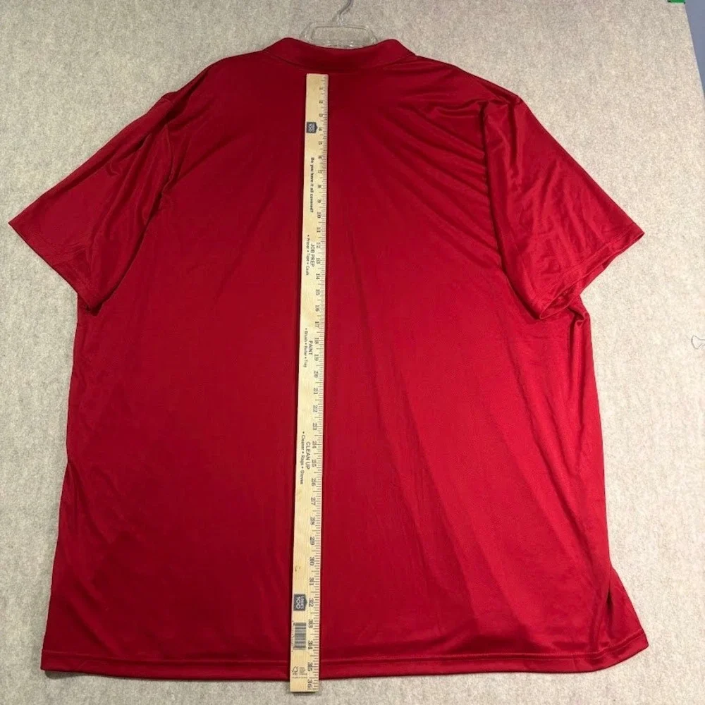 Adidas Polo Shirt Mens 4XLT Red Polyester Athletic AeroReady Golf Classic NEW